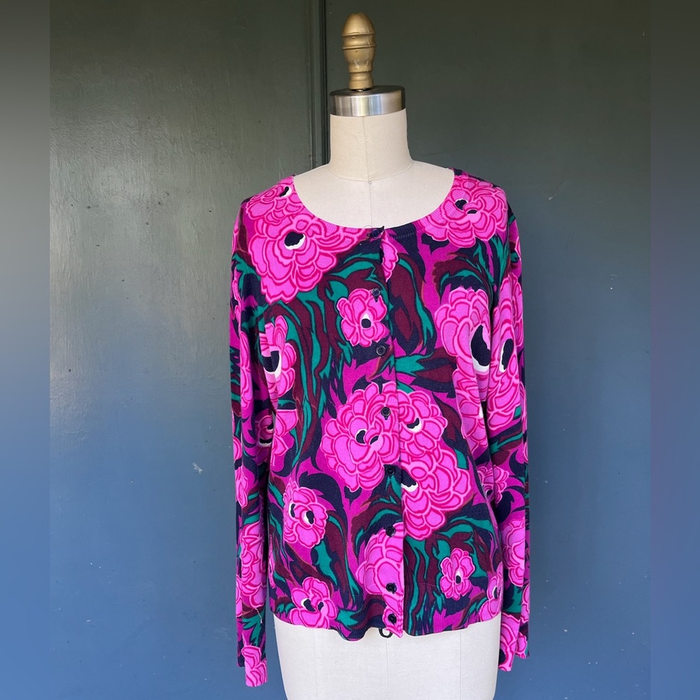 Talbots lightweight floral cardigan - size L